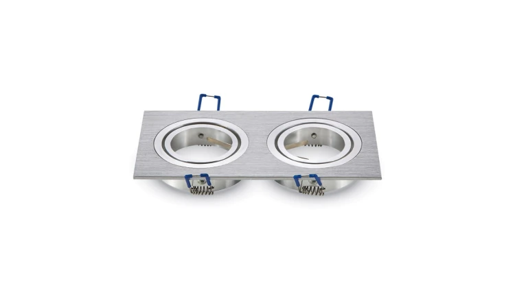 Oprawa punktowa Oczko 2xGU10 IP20 Kwadratowa Aluminiowa Szczotkowana 3608