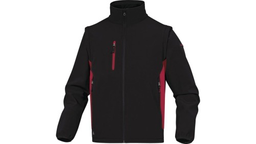 Kurtka Softshell 96 poliester 4 Elastan. Odpinane Rękawy kolor czarno-czerwony rozmiar M MYSE2NRTM