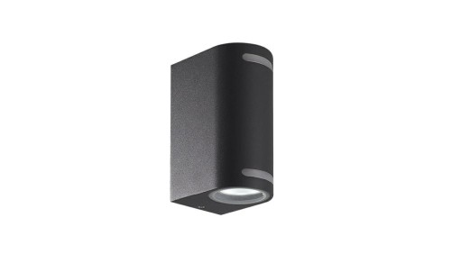 Oprawa elewacyjna WALLY-2-O-B-G GLASS 2xgu10 ip44 czarna
