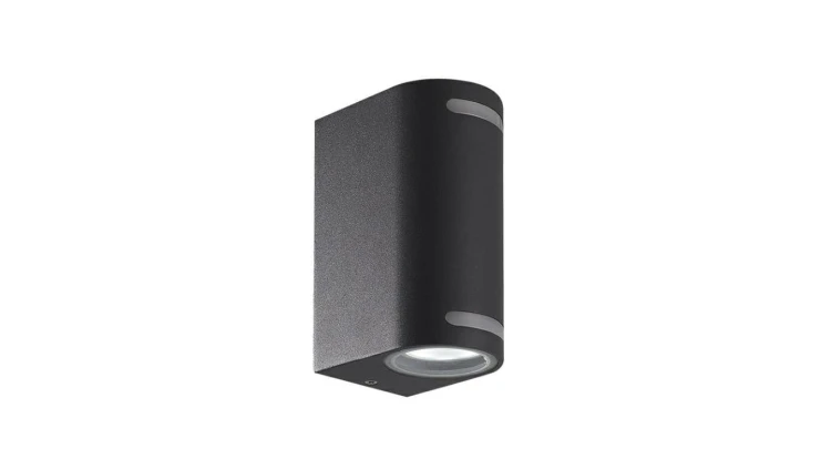 Oprawa elewacyjna WALLY-2-O-B-G GLASS 2xgu10 ip44 czarna