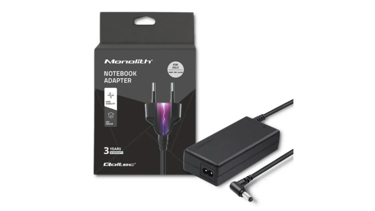 Qoltec Zasilacz do laptopa Asus 65W 19V 3.42A 5.5*2.5 +kabel zasilający
