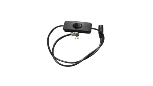 Złączka DC żeńska + klik 8mm + włącznik 2,1/5,5