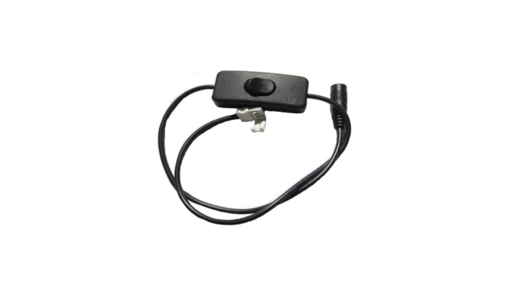 Złączka DC żeńska + klik 8mm + włącznik 2,1/5,5