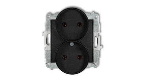 MINI Gniazdo podwójne b/u czarny mat 12MGPR-2