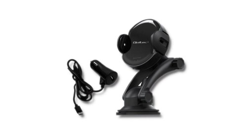 Qoltec Samochodowa ładowarka indukcyjna PRO z uchwytem iR 15W QC 3.0 USB typ C