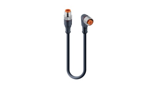 Kabel konfekcjonowany obustronnie złącza M12 męskie proste / żeńskie kątowe 4-pinowe PUR RST 4-RKWT/LED P 4-225/2 M