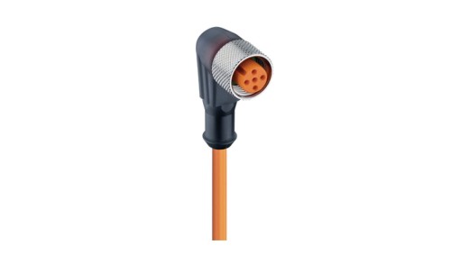 Kabel konfekcjonowany jednostronnie złącze M12 żeńskie kątowe 5-pinowe z gwintem samoblokującym PVC RKWT 5-56/5 M