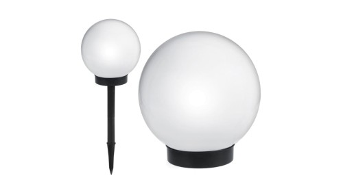 Solarna lampa wolnostojaca ogrodowa - kula 15x15x48cm, bialy LED GB121 GB121