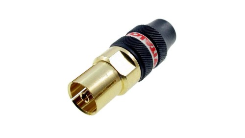 Profesjonalne gniazdo antenowe proste złote na kabel AG28 7,8mm