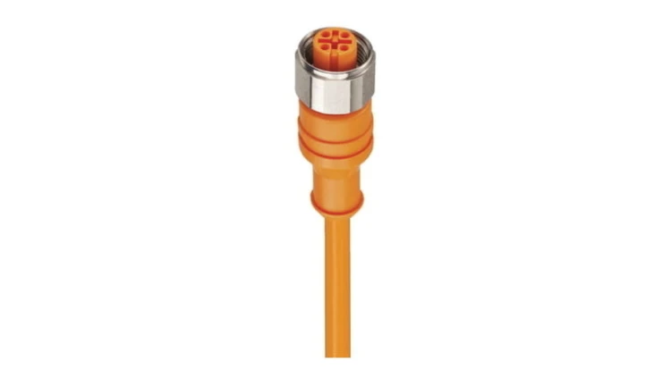 Kabel konfekcjonowany jednostronnie złącze M12 proste żeńskie 4-pinowe nakrętka ze stali nierdzewnej PRKT 4-07/10 M