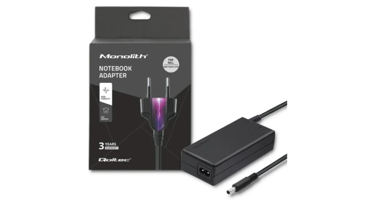 Qoltec Zasilacz do laptopa Dell 45W 19.5V 2.31A 4.5*3.0+pin +kabel zasilający