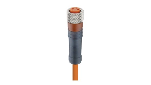 Kabel konfekcjonowany jednostronnie złącze M8 żeńskie prosty z samoblokującym gwintem 4-pinowe PVC RKMV 4-07/2 M