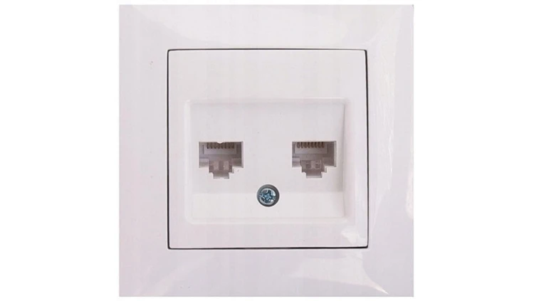 Wesa Gniazdo telefoniczne RJ11 + gniazdo komputerowe RJ45 kat. 5e białe LC-42