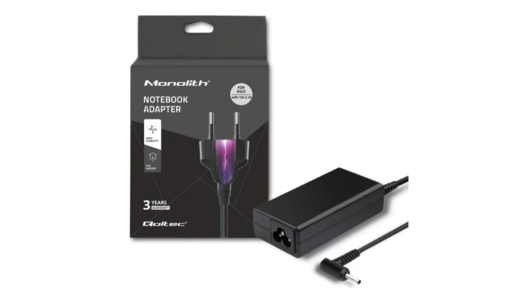 Qoltec Zasilacz do laptopa Asus 40W 19V 2.1A 2.5*0.7 +kabel zasilający