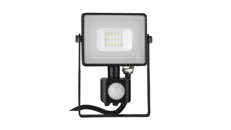 Projektor LED 10W 800lm 4000K Dioda SAMSUNG z czujnikiem ruchu PIR Czarny IP65 437