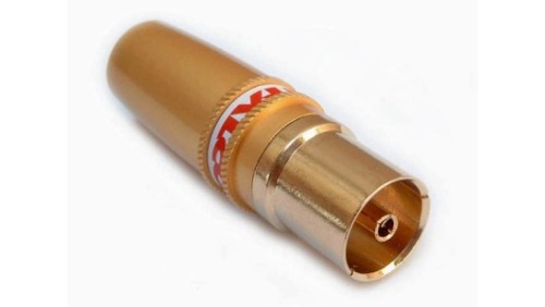 Profesjonalne gniazdo antenowe proste złote na kabel AG22 7,0mm