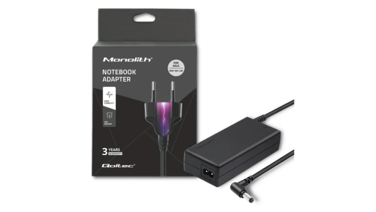 Qoltec Zasilacz do laptopa Asus 90W 19V 4.9A 5.5*2.5 +kabel zasilający
