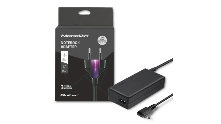 Qoltec Zasilacz do laptopa Asus 33W 19V 1.75A 4.0*1.35 +kabel zasilający