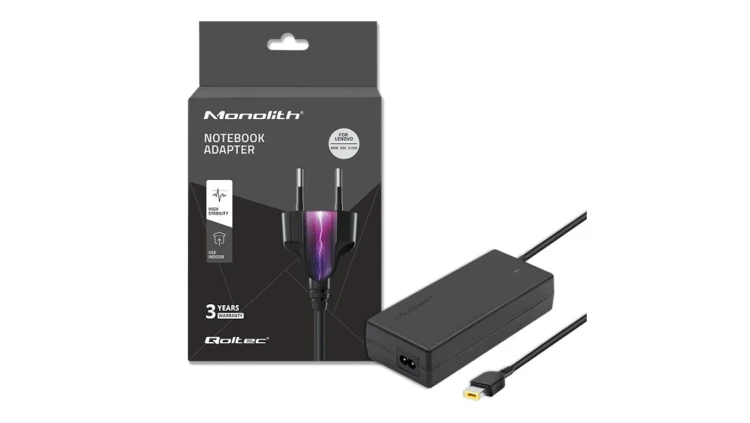 Qoltec Zasilacz do laptopa Lenovo 65W 20V 3.25A Slim tip+pin +kabel zasilający