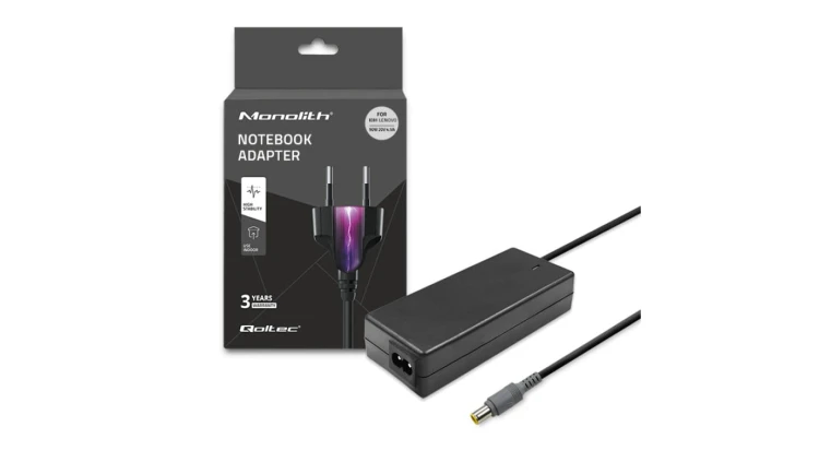 Qoltec Zasilacz do laptopa IBM Lenovo 90W 20V 4.5A 7.9*5.5 +kabel zasilający