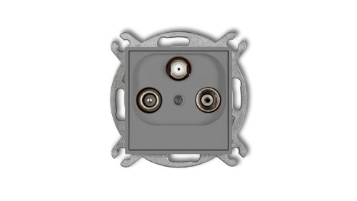 MINI Gniazdo antenowe RTV-SAT końcowe 1,5dB szary mat 27MGS