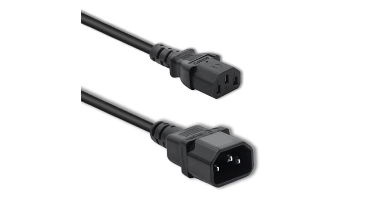 Qoltec Kabel przedłużający zasilający IEC C13/C14 3x1.0mm² 1.8m