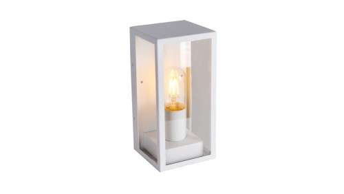 Lampa Ogrodowa VT-837 WALL LAMP(1*E27) MATT WHITE-CLEAR GLASS 8518
