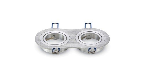 Oprawa punktowa Oczko 2xGU10 IP20 Okrągła Aluminiowa Szczotkowana 3602