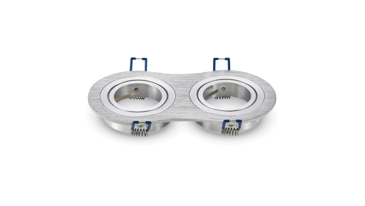 Oprawa punktowa Oczko 2xGU10 IP20 Okrągła Aluminiowa Szczotkowana 3602