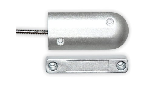 Metalowy garażowy, 60mm, nc, szary, przewód w osłonie metalowej MV-M427