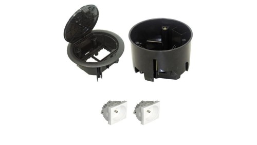 EFAPEL FLOOR BOX puszka podłogowa okrągła EFAPEL 2x gniazdo 230V z/u
