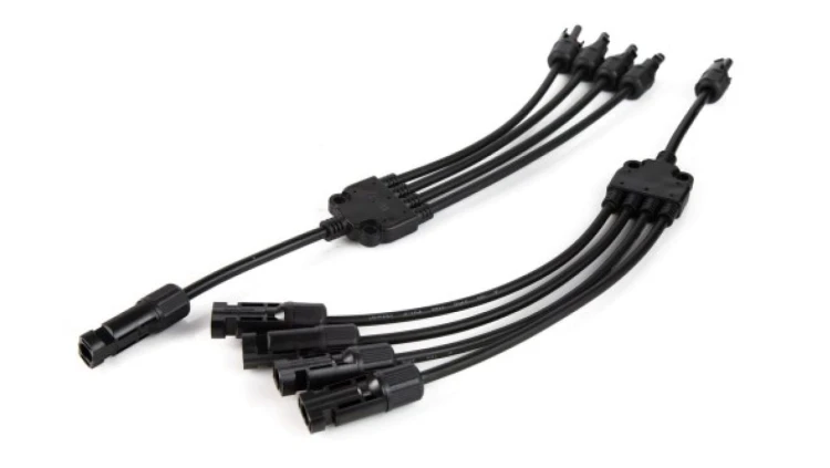 Czwórnik MC4 z kablem do łączenia modułów fotowoltaicznych równoległy IP67 para + -