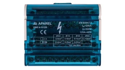 Blok listew rozdzielczych 4-biegunowy 125A EBR 4-11/125 R33RA-02020200201