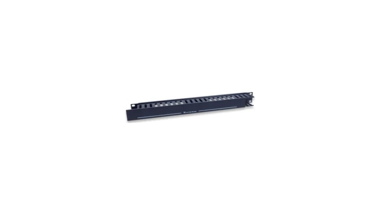 Organizer kabli 1U do szaf rack 19 z pokrywą, czarny