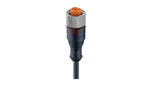Kabel konfekcjonowany jednostronnie M12 4-pinowy złącze żeńskie proste z gwintem samoblokującym PUR czarny RKT 4-225/2 M