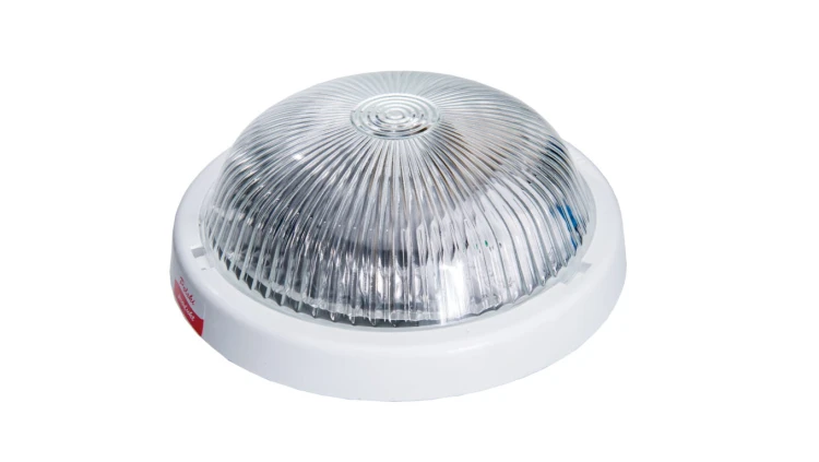 Oprawa ALFA, E27 z mikrofalowym czujnikiem ruchu 24V, 60W, biała-polipropylen, klosz przeźroczysty-szkło, IP44 A2210-HF24V