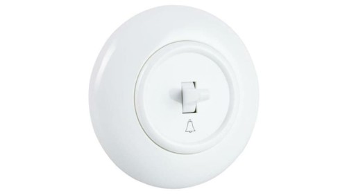 Premiumlux RETROLINE przycisk zwierny dzwonek z ramką biały