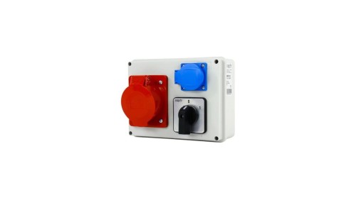 Rozdzielnica siłowa n/t 1x32A 5P 1x230V łącznik krzywkowy 0-1 IP-44 154x199x77 mm NBOX19.6