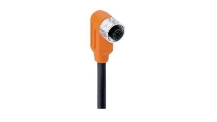 Kabel konfekcjonowany M12 4-pinowy złącze żeńskie kątowe gwintowane kodowanie A ekranowany PUR czarny RKWTS 4-288/5 M