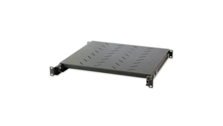 Półka 1U 415mm rack 19, wysuwana 430-665mm, czarna