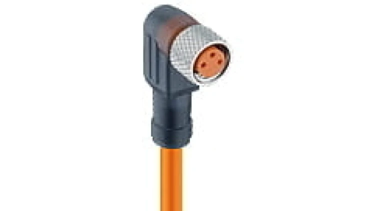 Kabel konfekcjonowany sensor/aktuator M8 jednostronnie zakończony 3-polowy żeńska złącze kątowe RKMWV 3-06/10 M