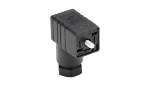 Złącze zaworowe typ A 18mm żeńskie 3-PIN 2A GML 216 NJ LED 24 VR YE black