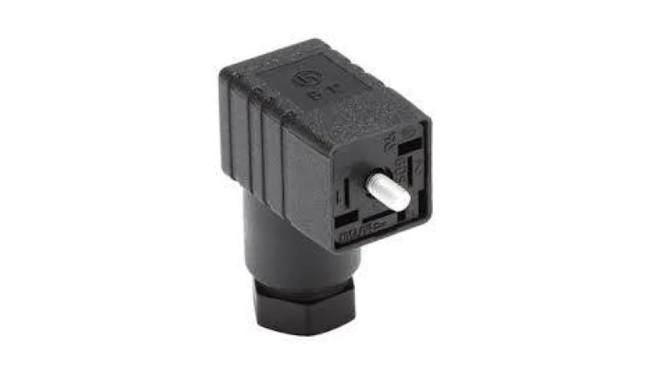 Złącze zaworowe typ A 18mm żeńskie 3-PIN 2A GML 216 NJ LED 24 VR YE black