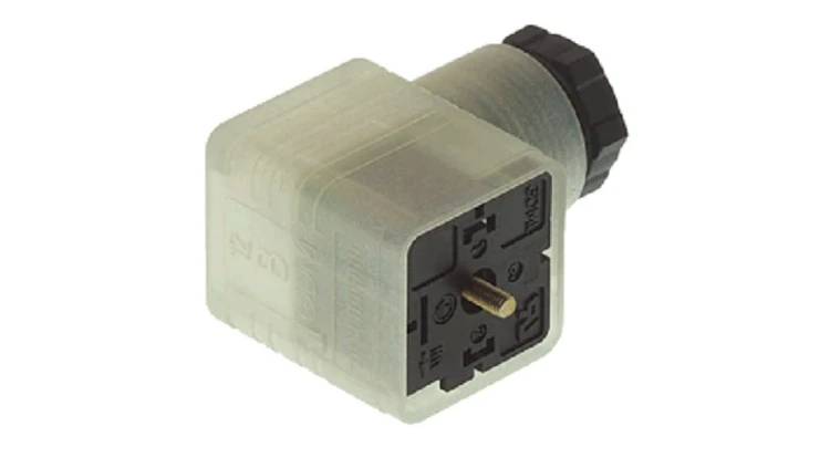 Złącze zaworowe wtyczka A 18mm żeńskie 3-pinowy 2A GDML 2016 GB 1 LED 24 schwarz