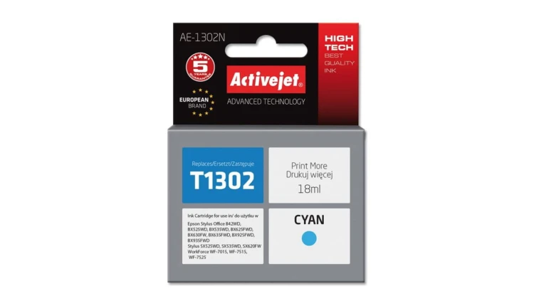 Tusz Activejet AE-1302N (zamiennik Epson T1302 Supreme 18 ml niebieski)