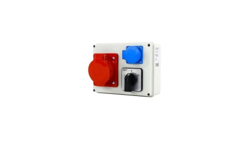 Rozdzielnica siłowa n/t 1x32A 5P 1x230V łącznik krzywkowy L-0-P IP44 154x199x77 mm NBOX19.8