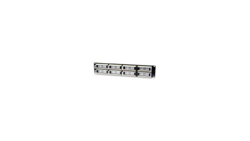 Patch panel UTP Cat6 48 portów RJ45, 2U, czarny