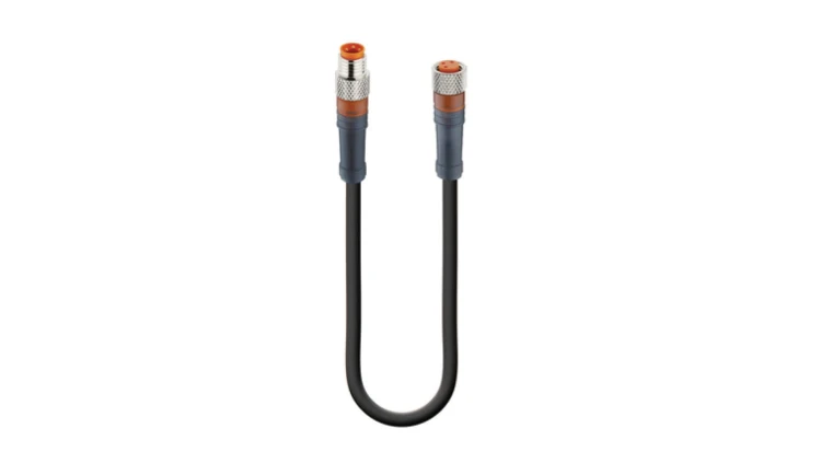 Kabel konfekcjonowany obustronnie złącza M8 męskie żeńskie 3-pinowe proste gwintowane RSMV 3-RKMV 3-224/1 M