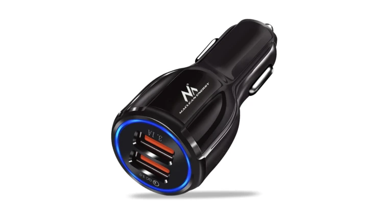 MCE478 B 2-gniazdowa ładowarka USB 1zapalniczka samochodowa Quick Charge 3.0
