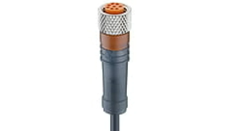 Kabel konfekcjonowany jednostronnie złącze M8 8-pinowe żeńskie proste PUR czarny RKMV 8-354/2 M